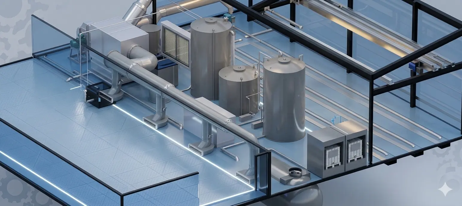 Laveur de gaz horizontal en PP et biodome pour une usine de compostage